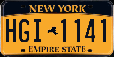 NY license plate HGI1141