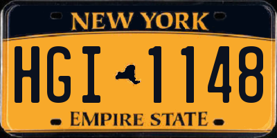 NY license plate HGI1148