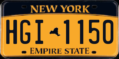 NY license plate HGI1150