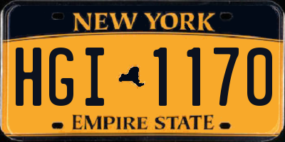 NY license plate HGI1170