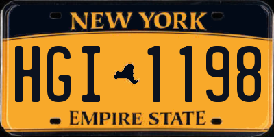 NY license plate HGI1198