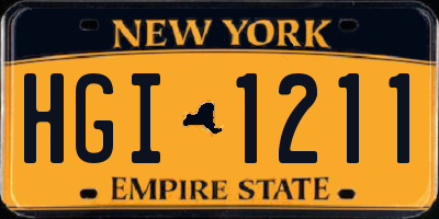 NY license plate HGI1211