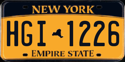 NY license plate HGI1226