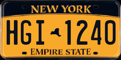 NY license plate HGI1240