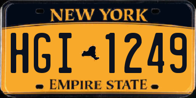 NY license plate HGI1249