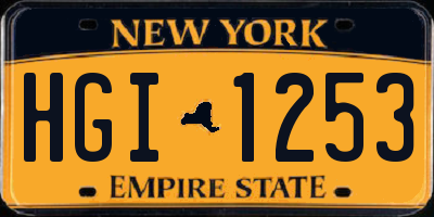 NY license plate HGI1253