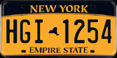 NY license plate HGI1254