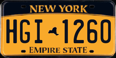 NY license plate HGI1260