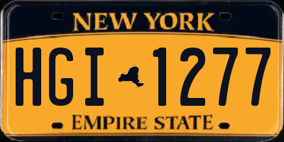 NY license plate HGI1277