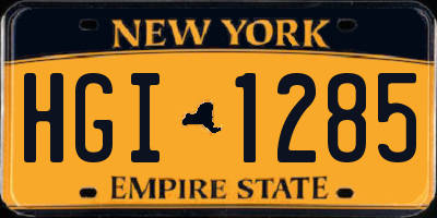 NY license plate HGI1285