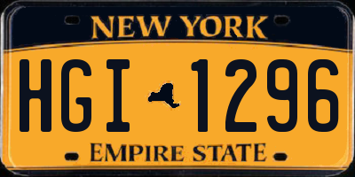 NY license plate HGI1296