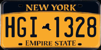 NY license plate HGI1328