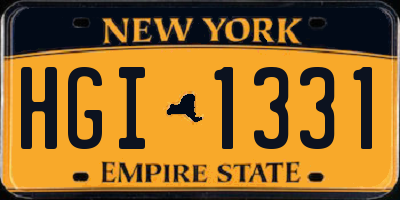 NY license plate HGI1331