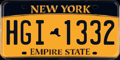 NY license plate HGI1332