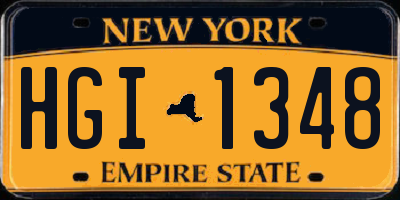 NY license plate HGI1348