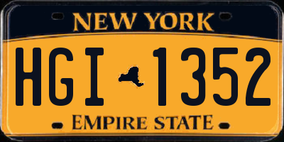 NY license plate HGI1352