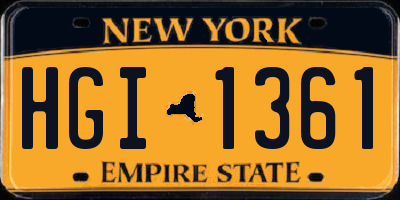NY license plate HGI1361