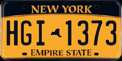 NY license plate HGI1373