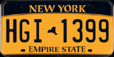 NY license plate HGI1399