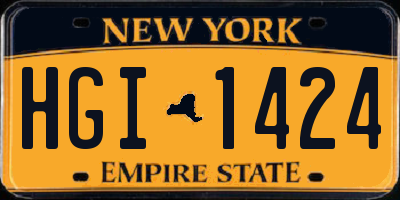 NY license plate HGI1424