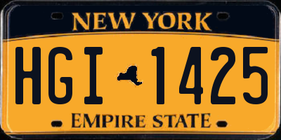 NY license plate HGI1425