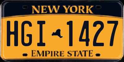 NY license plate HGI1427