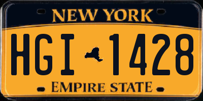 NY license plate HGI1428