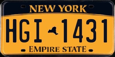 NY license plate HGI1431