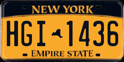 NY license plate HGI1436