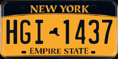 NY license plate HGI1437