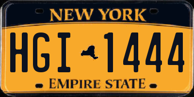 NY license plate HGI1444
