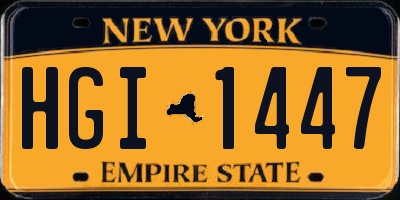 NY license plate HGI1447