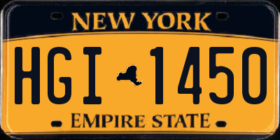 NY license plate HGI1450