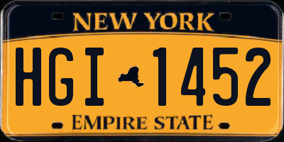 NY license plate HGI1452