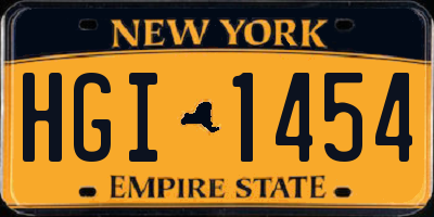 NY license plate HGI1454