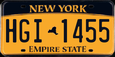NY license plate HGI1455