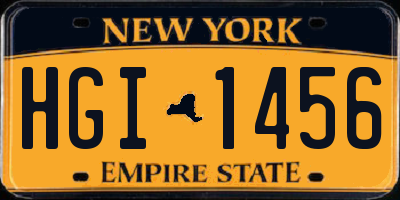 NY license plate HGI1456