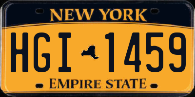NY license plate HGI1459