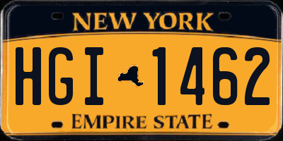 NY license plate HGI1462
