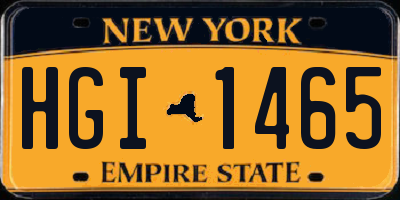 NY license plate HGI1465
