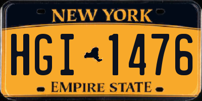 NY license plate HGI1476