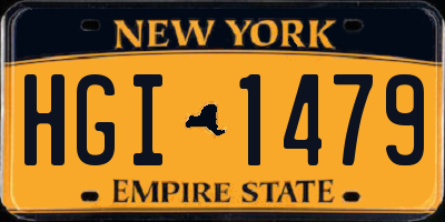 NY license plate HGI1479