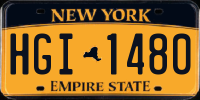 NY license plate HGI1480
