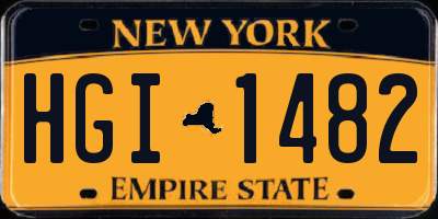 NY license plate HGI1482
