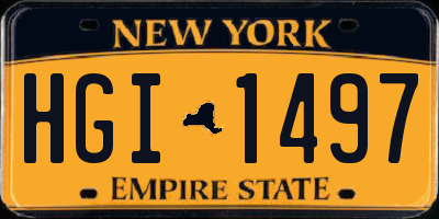 NY license plate HGI1497