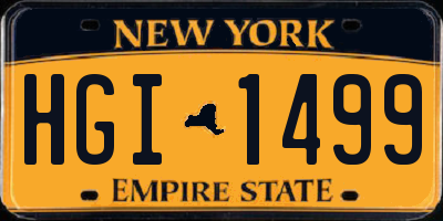 NY license plate HGI1499