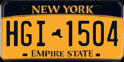 NY license plate HGI1504