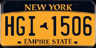 NY license plate HGI1506