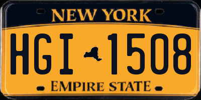 NY license plate HGI1508