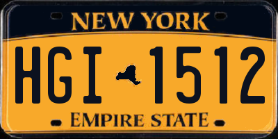 NY license plate HGI1512